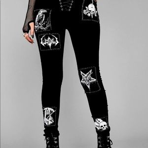 Miss Murder Lace-Up Patch Jeans